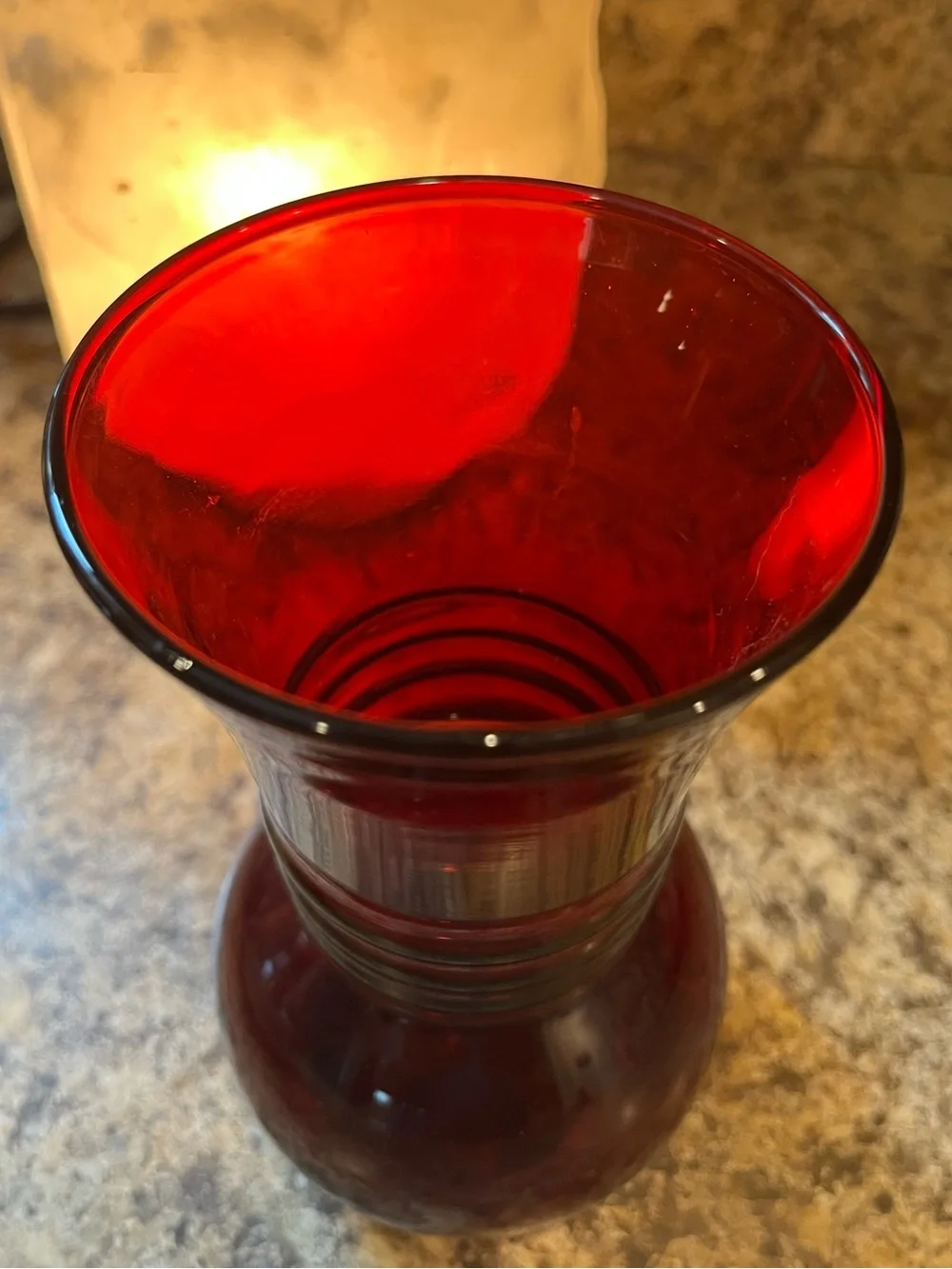 Vintage Anchor Hocking Ruby Red Glass Vase